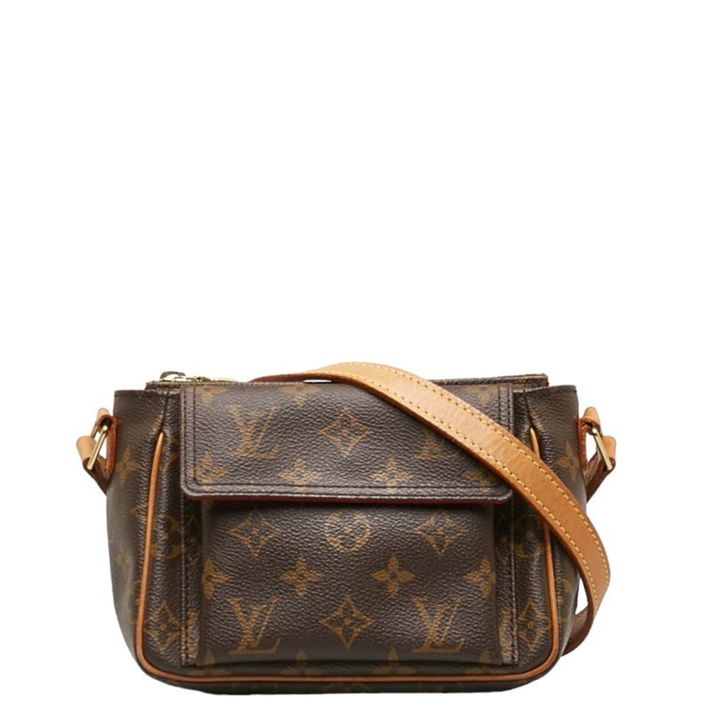 Louis Vuitton Citadine PM Crossbody Shoulder Bag Leather Brown